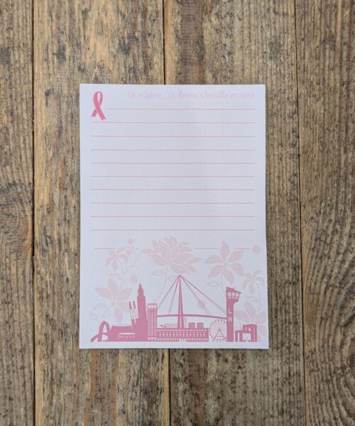 Bloc note Octobre Rose A6